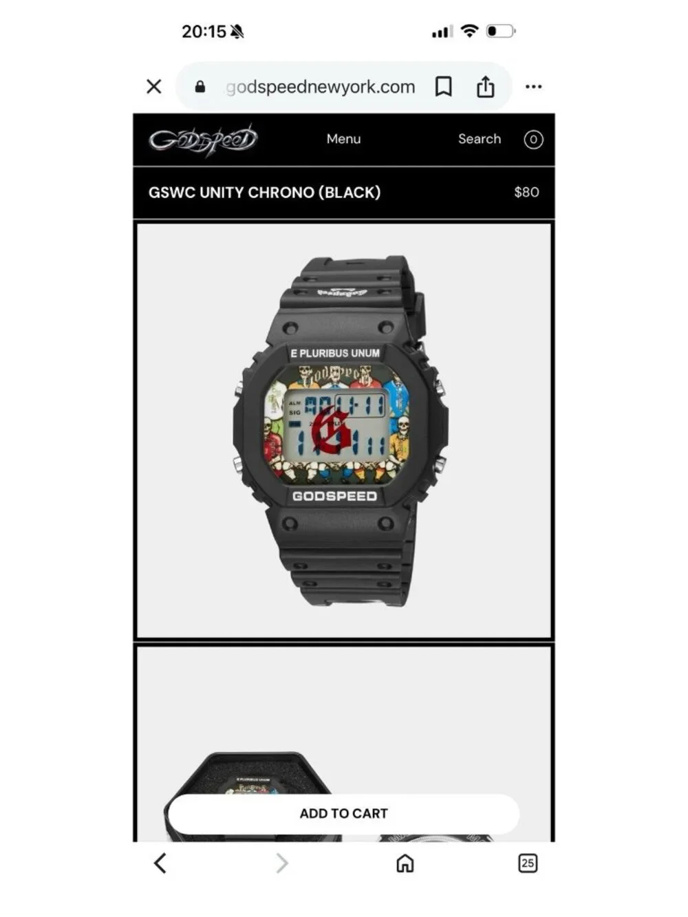 Godspeed GSWC Unity Chrono Black World Cup '26 Digital Watch 1905 w/ Tin